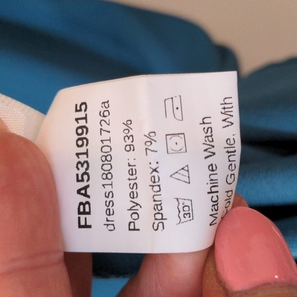 SHEIN Blue Green Fit and Flare Maxi Dress small - Picture 9 of 10